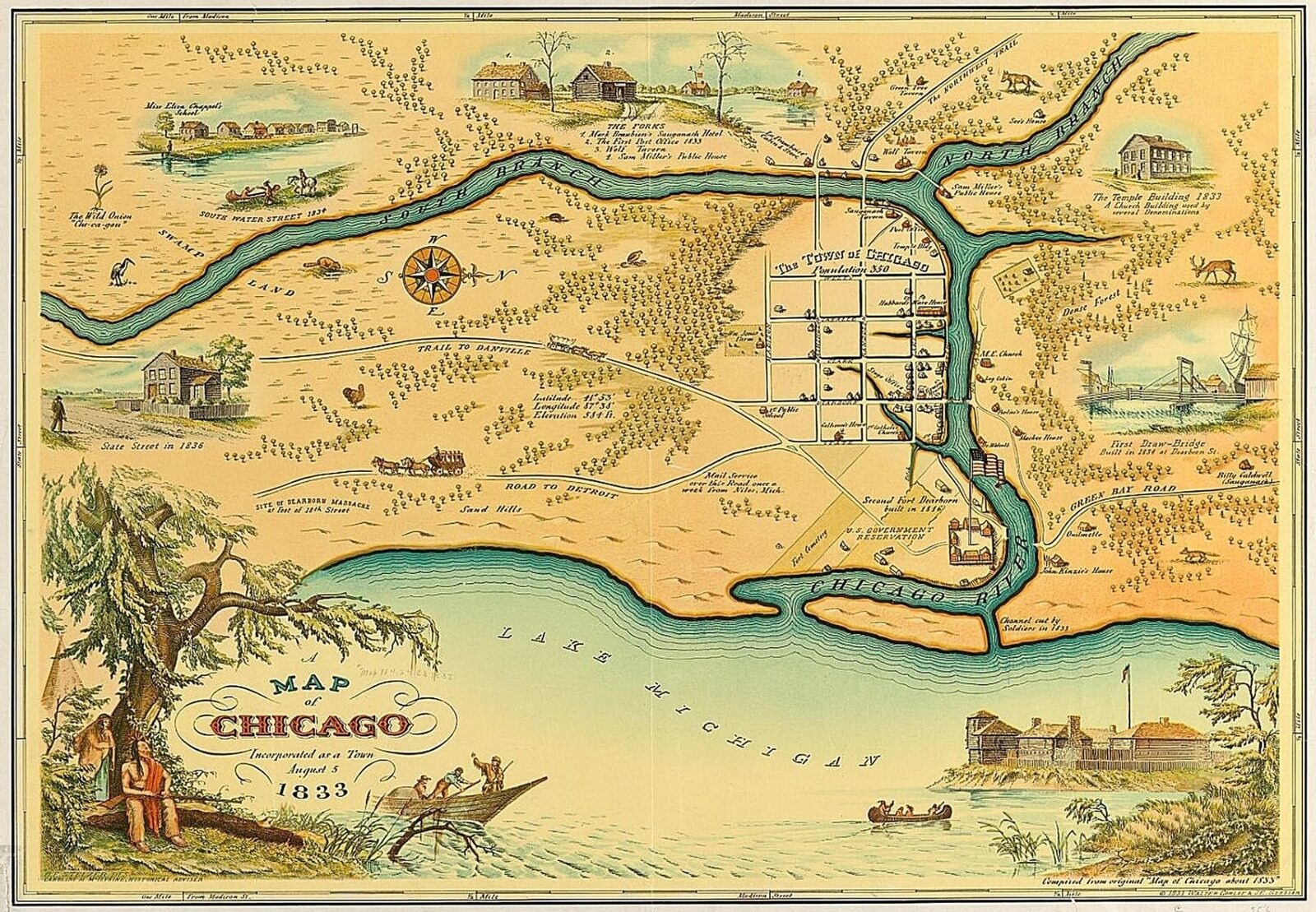 1855 map of Chicago