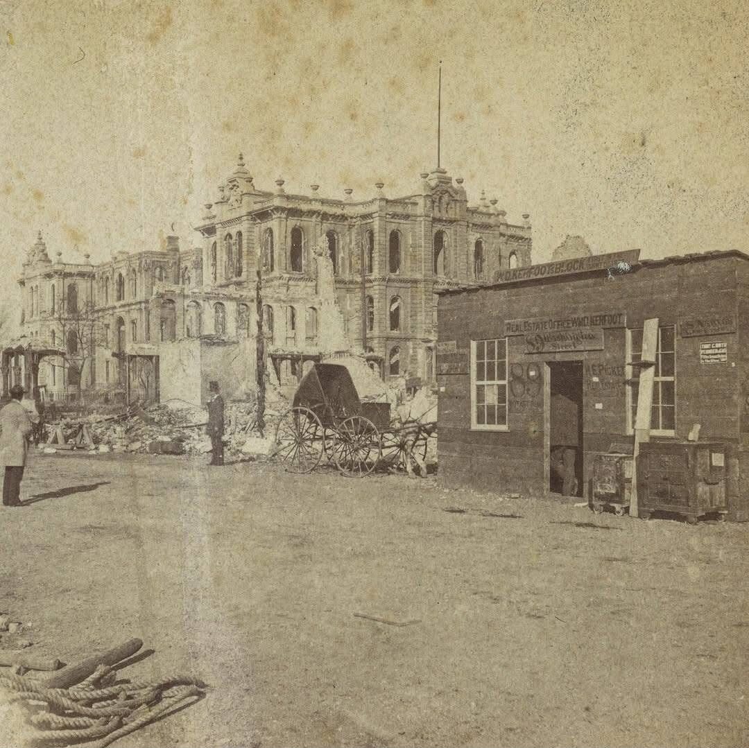 W.D. Kerfoot Realty, the first building in the burnt district
