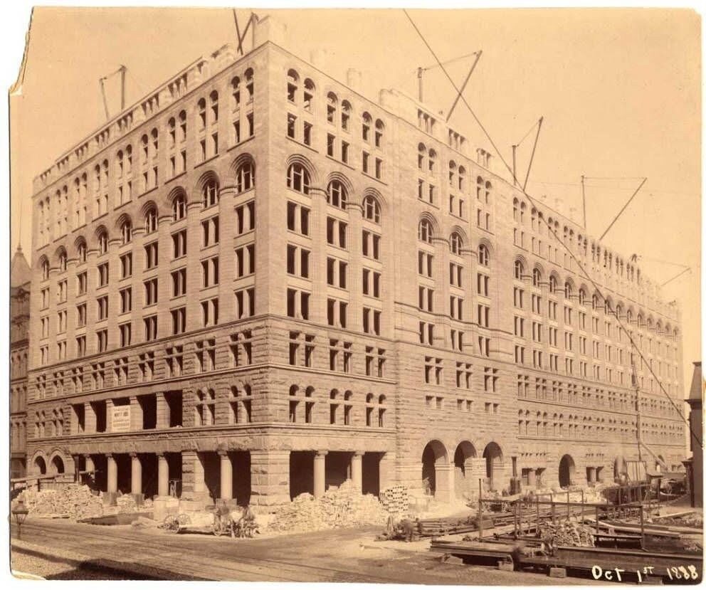 The Auditorium Building under construction