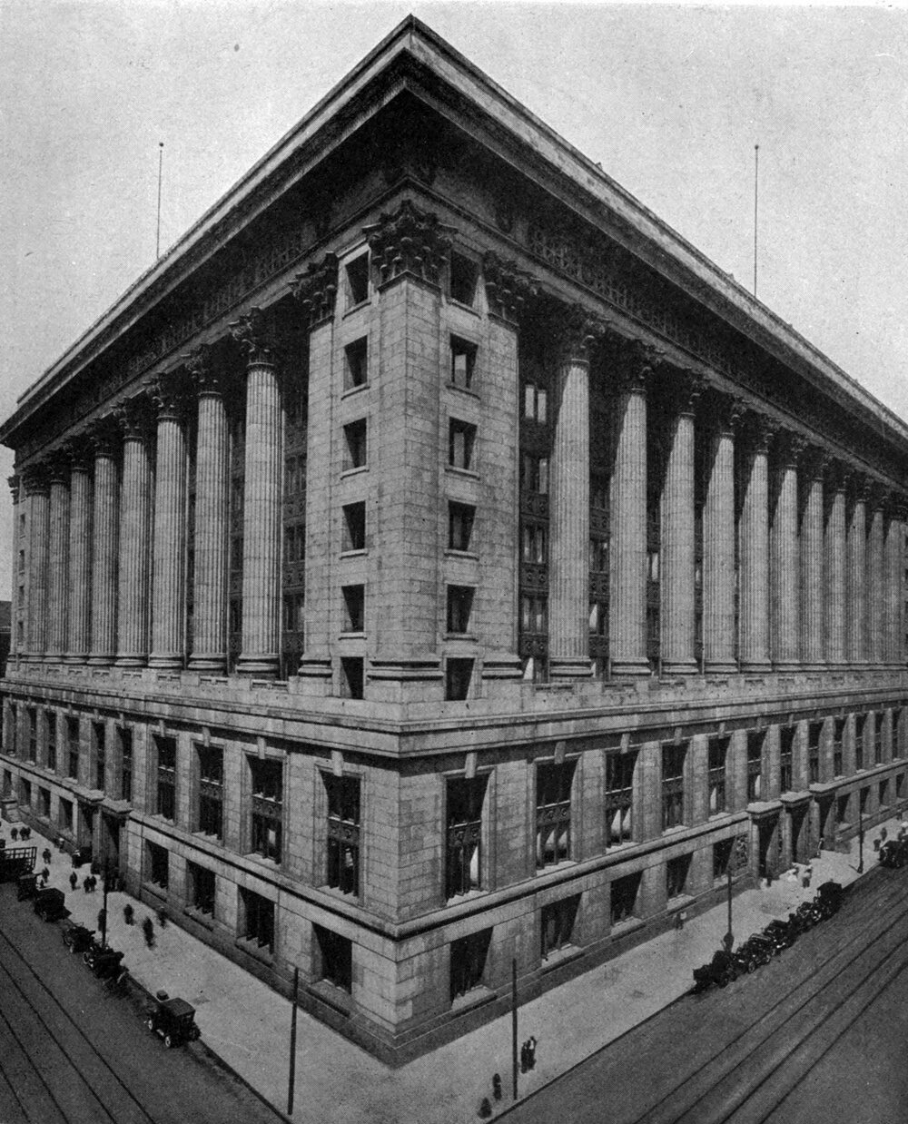 Le nouveau palais de justice du comté de Cook et l'hôtel de ville en construction, 1911