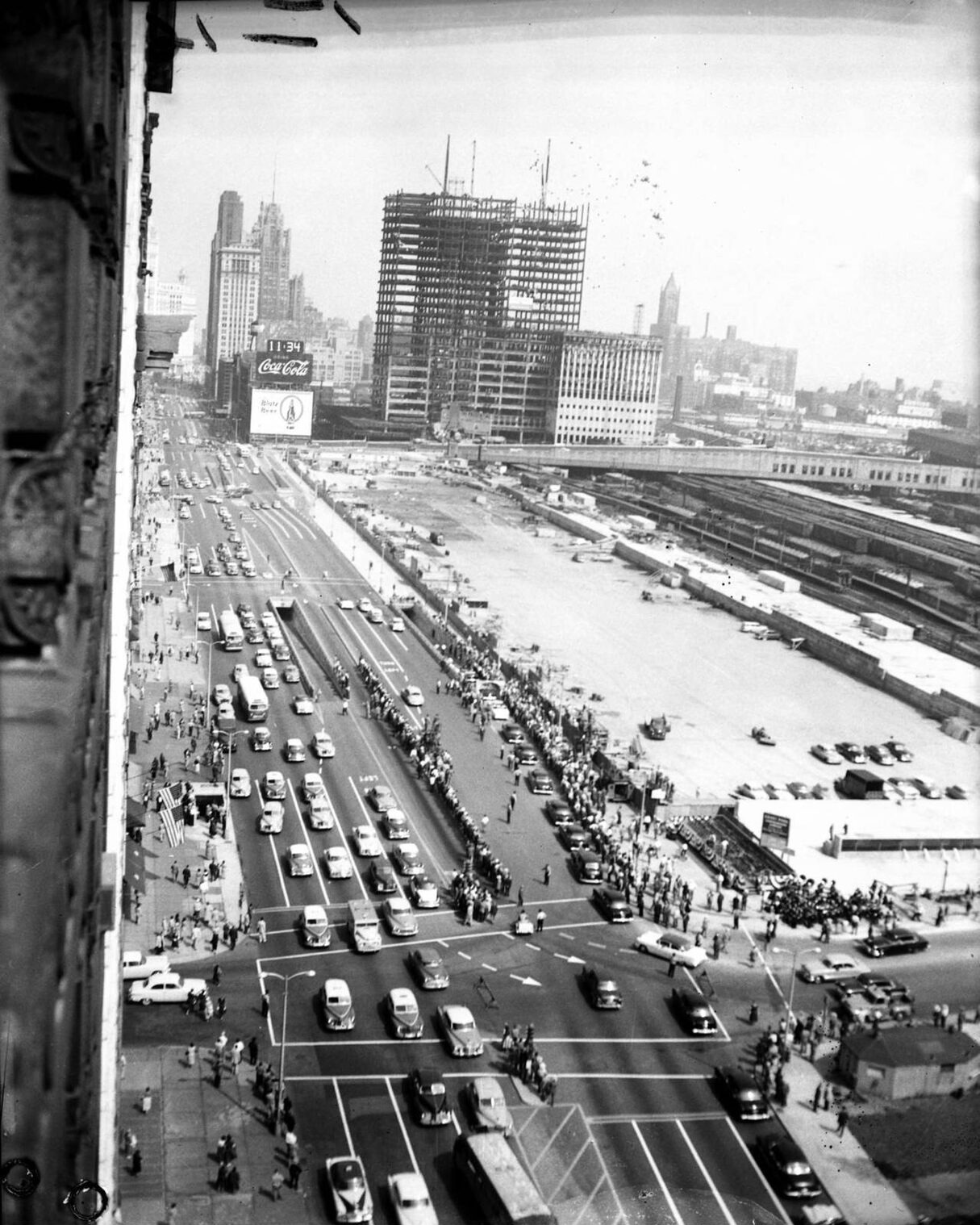 The Loop skyline under construction, 1954