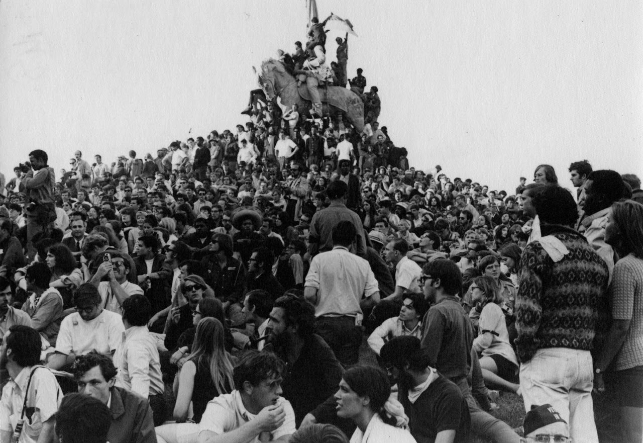 Democratic Convention demonstrators, Grant Park, 1968