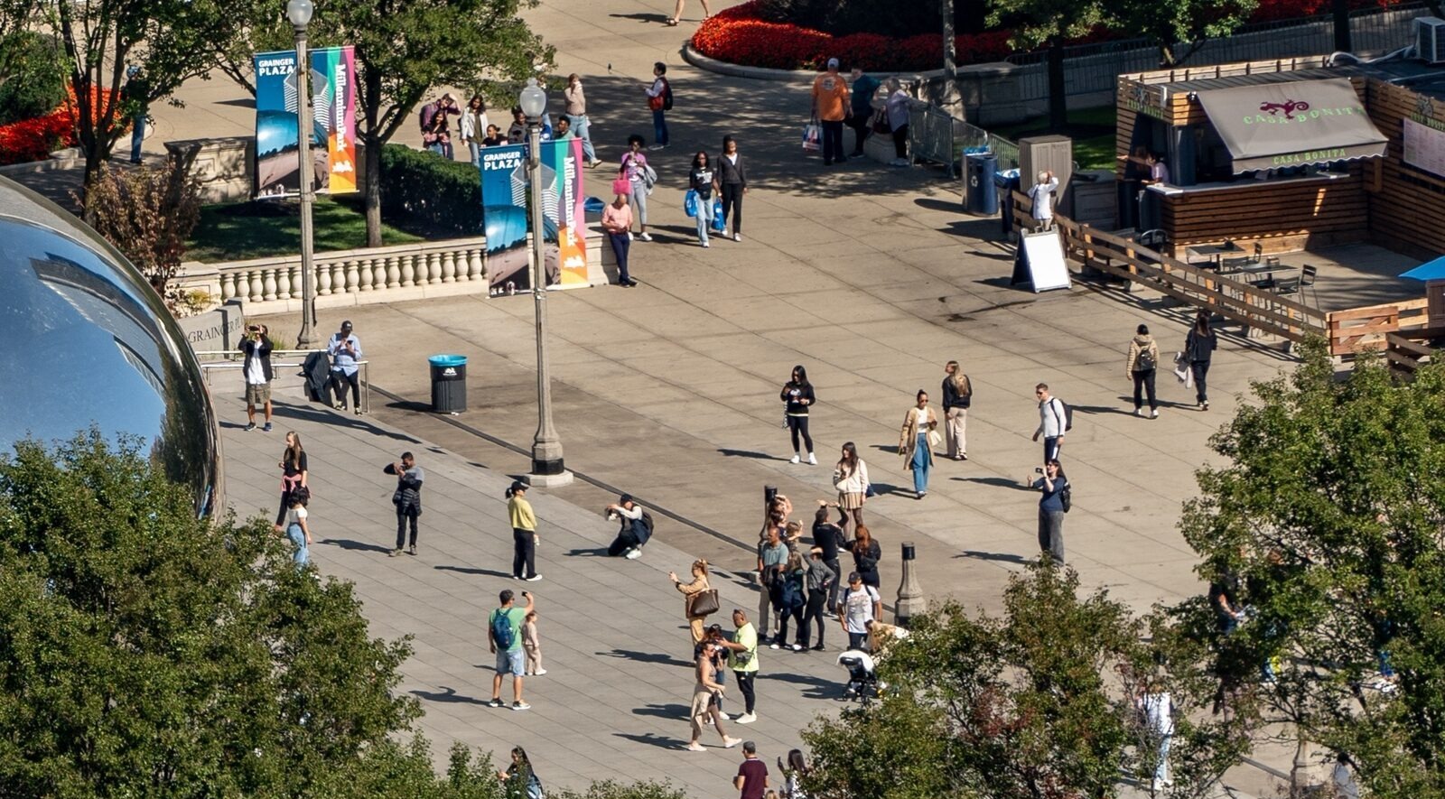 Visitors at Cloud Gate, Millennium Park, 2024