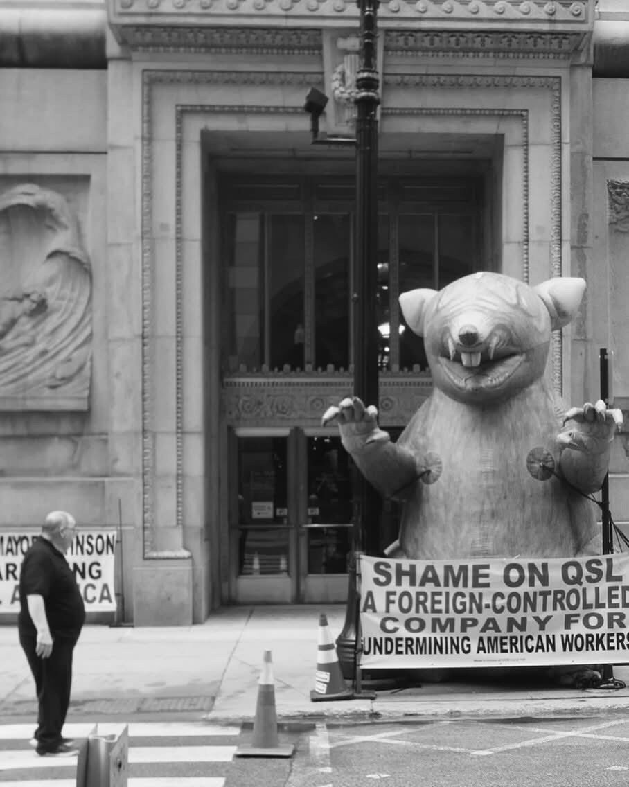 Scabby the Rat outside City Hall