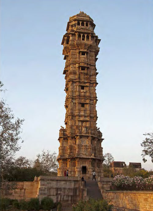tall Victory Tower at Chittogarh Fort