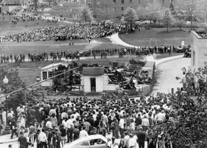 Student protestors on the Kent State campus
