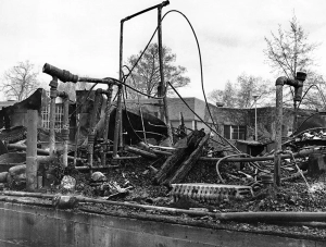Campus ROTC building burned down by protestors