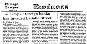 Chicago Lawyer Foreign Banks Article