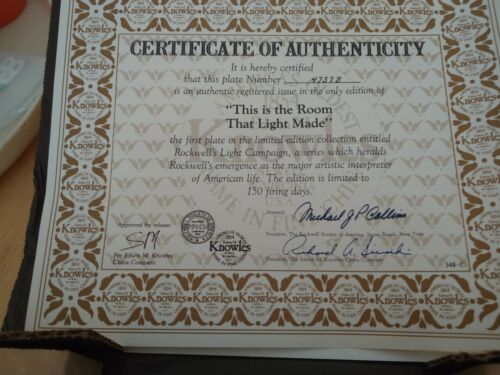 Knowles Certificate of Authenticity