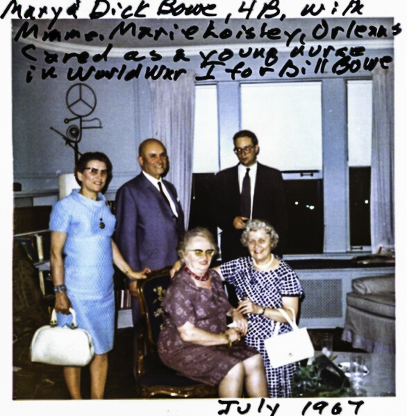 Mary and Dick Bowe in 1967 with Bill Bowe, Sr.'s World War I nurse in Orleans, France Hospital