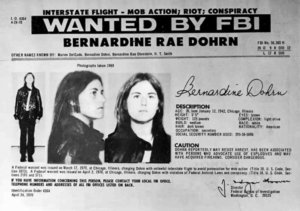1970 FBI Wanted Poster for SDS leader Bernardine Dohrn