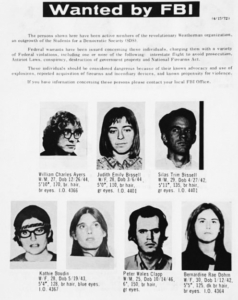 Bernardine Dohrn, Bill Ayers and other SDS Leaders Wanted by the FBI