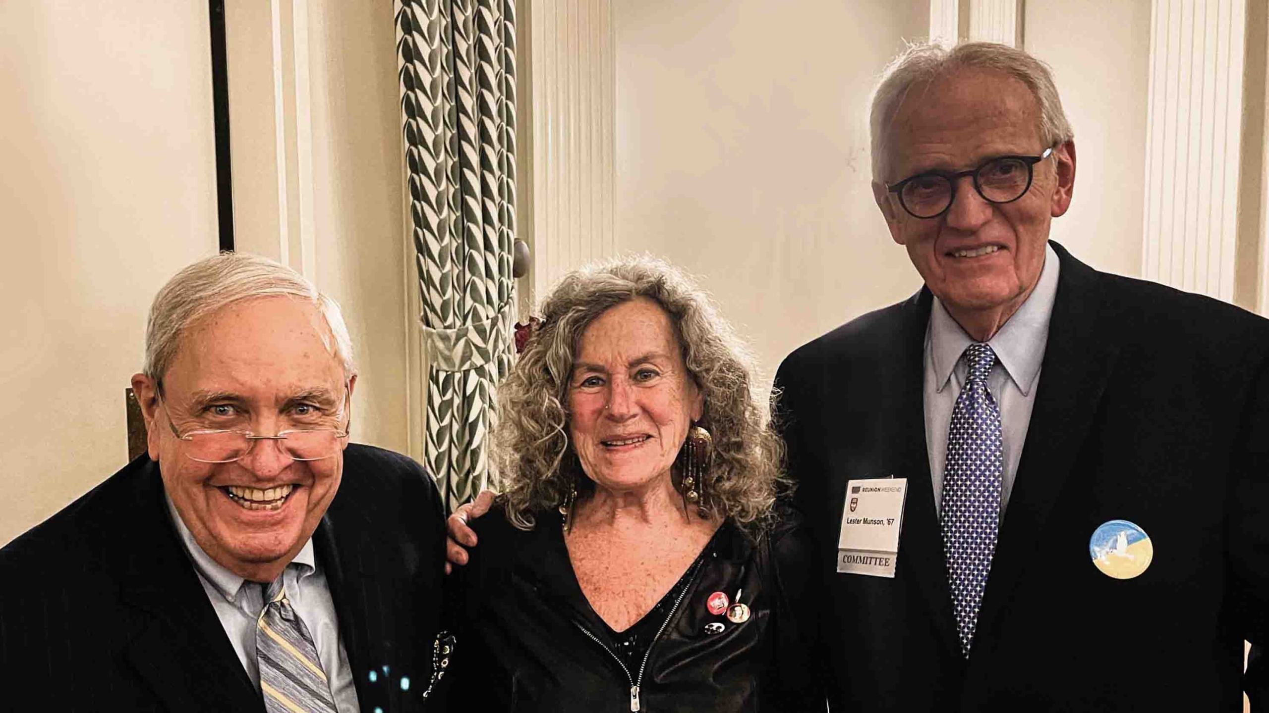 2022 Bernardine Dohrn joins me and Lester Munson, Jr. at our 55 Law School Reunion