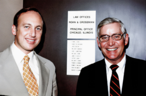 9/14/77RMG FJRRoan & Grossman Law Office Opening PartySarasotaFL Bob Grossman with Frank Roan, Sarasota, Florida 1977
