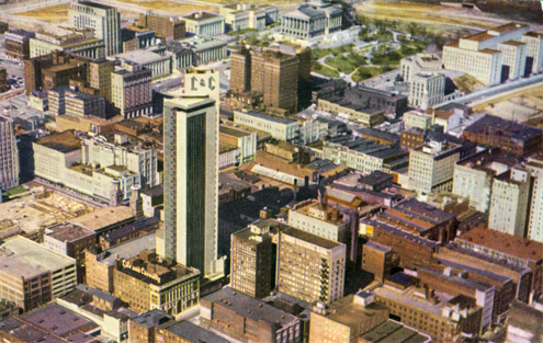 Aerial View of Downtown Nashville in the 1970s