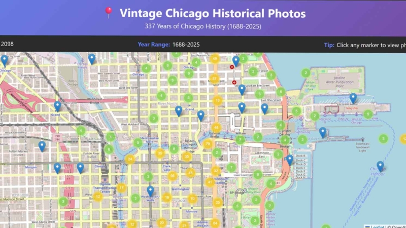 Vintage Chicago interactive Map