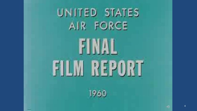 Diapositive 4 : Rapport filmé final de l’armée de l’air des États-Unis, 1960