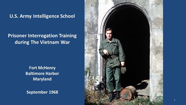 Diapositive 7 : Formation à l’interrogatoire des prisonniers, Fort McHenry, septembre 1968