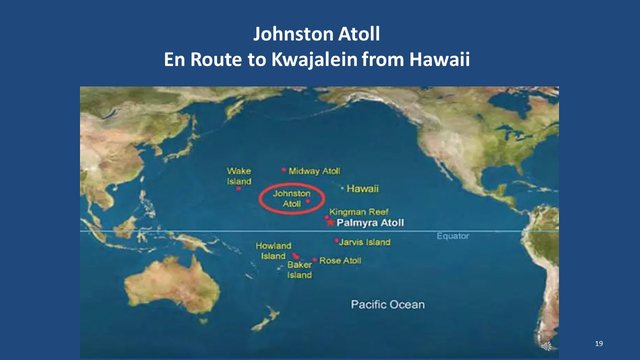 Diapositive 19 : L’atoll Johnston, sur la route d’Hawaï à Kwajalein