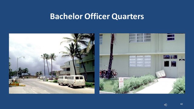 Diapositive 42 : Quartier des officiers célibataires