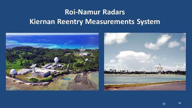 Diapositive 48 : Radars de Roi-Namur : Kiernan Reentry Measurements System
