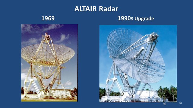 Diapositive 51 : Radar ALTAIR : 1969 et modernisation des années 1990